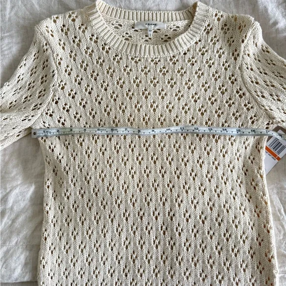 NWT Frame Cream Long Sleeve Crochet Dress - Picture 6 of 8